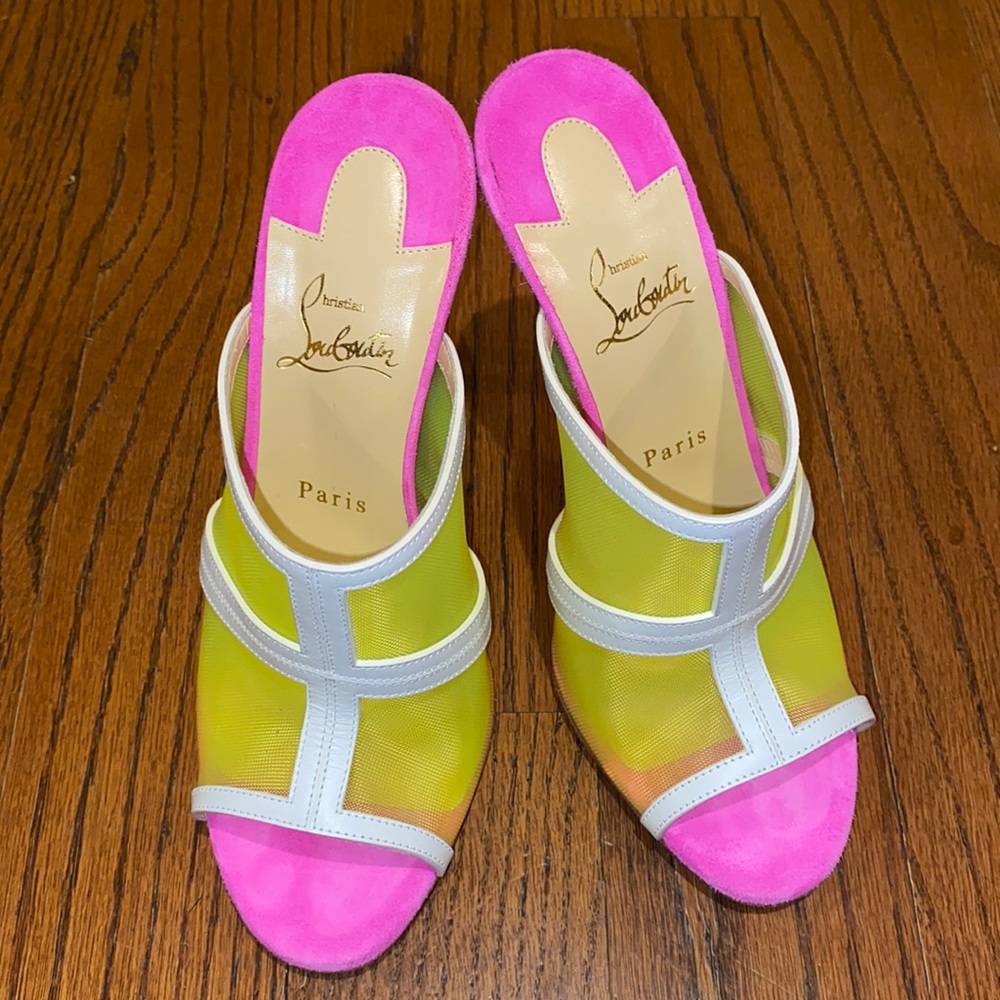 Louboutin neon heels